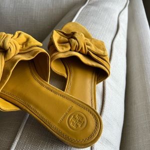 Yellow suede Tory Burch sandals